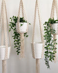 Macrame Plant Hanger-black Or Natural White Cotton Rope -macrame Shelf-candle Holder- Pot Hanger Or Macrame Hanging Table, No Tassel /fringe