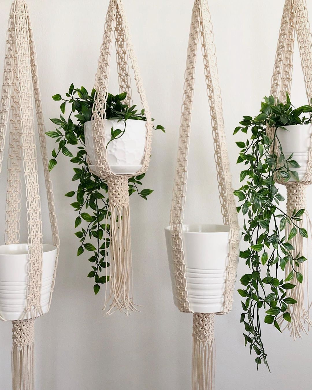 Macrame Plant Hanger-black Or Natural White Cotton Rope -macrame Shelf-candle Holder- Pot Hanger Or Macrame Hanging Table, No Tassel /fringe