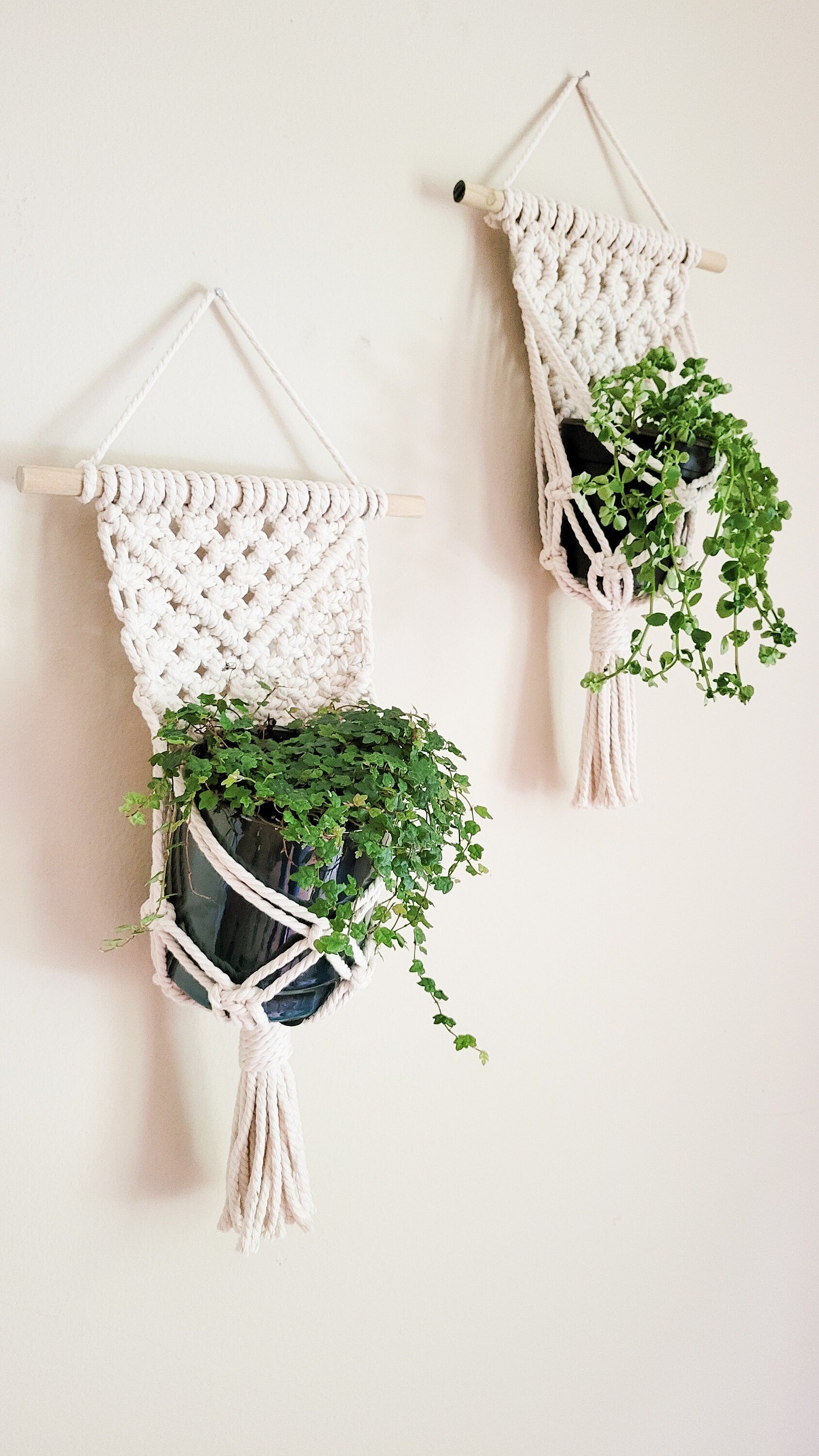 Macrame Plant Hanger, Wall Plant Hanger, Rope Plant Hanger, Set Of 2, Single Item, Macrame Plant Hanger Set, Plant Lover Gift, Gifts For Her
