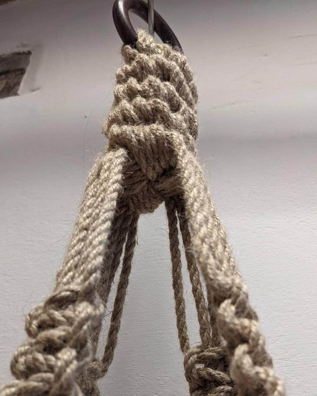 Jute Macrame Plant Hanger Tassel Free With Beads Rustic Pot Holder Housewarming Gift Inside Or Outside Use, Gift For Plant Lover
