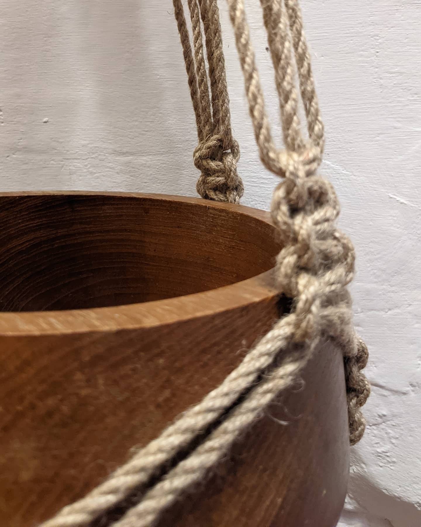 Macrame Plant Hanger In Natural Jute | Boho Hanging Planter Gift | Rustic Indoor Plant Decor | Sustainable Handmade Uk