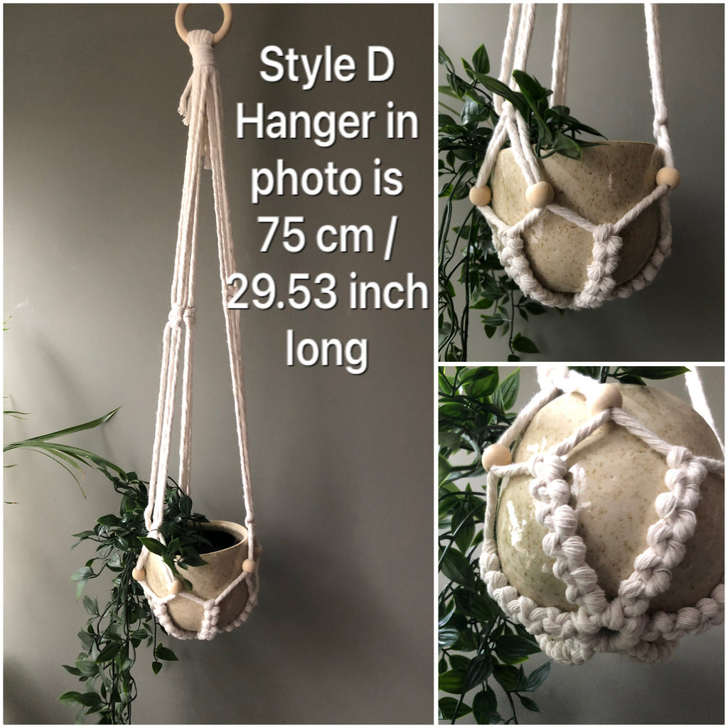 Macrame Planthanger Naturel, Plant Hanger Boho Home Decor, Plant Gift, No Tassel Plantlover Plantgift Plantholder