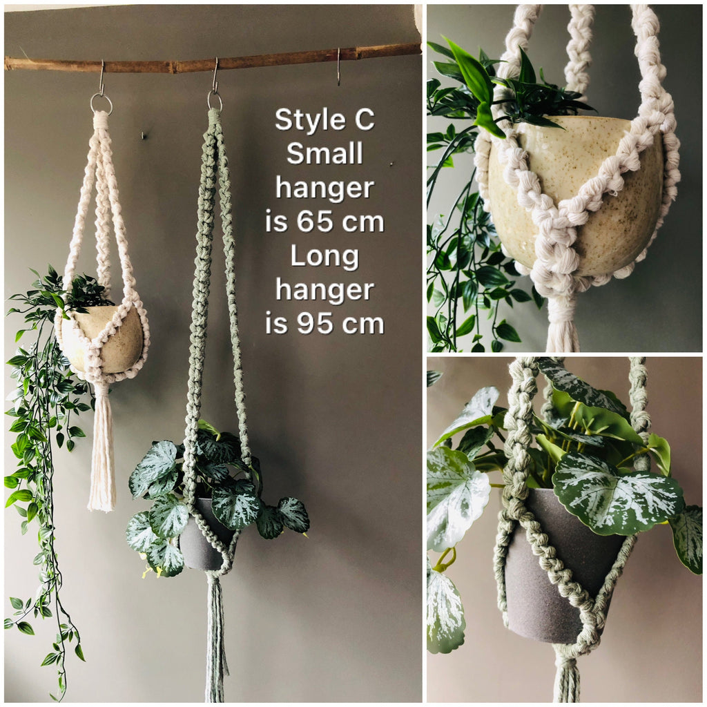 Macrame Planthanger Naturel, Plant Hanger Boho Home Decor, Plant Gift, No Tassel Plantlover Plantgift Plantholder