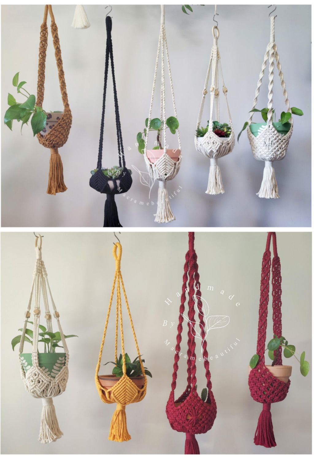Boho Macrame Plant Hanger Large Hanging Planter Plant Holder Pot Hanger Hanging Basket Wall Planters, Plant Lover Gift, Indoor Garden