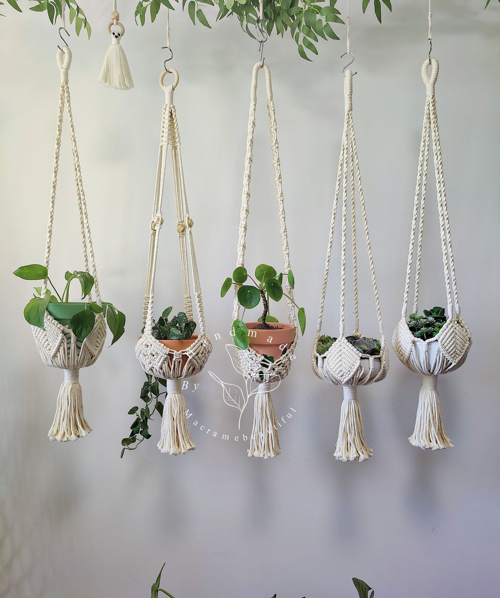 Boho Macrame Plant Hanger Large Hanging Planter Plant Holder Pot Hanger Hanging Basket Wall Planters, Plant Lover Gift, Indoor Garden
