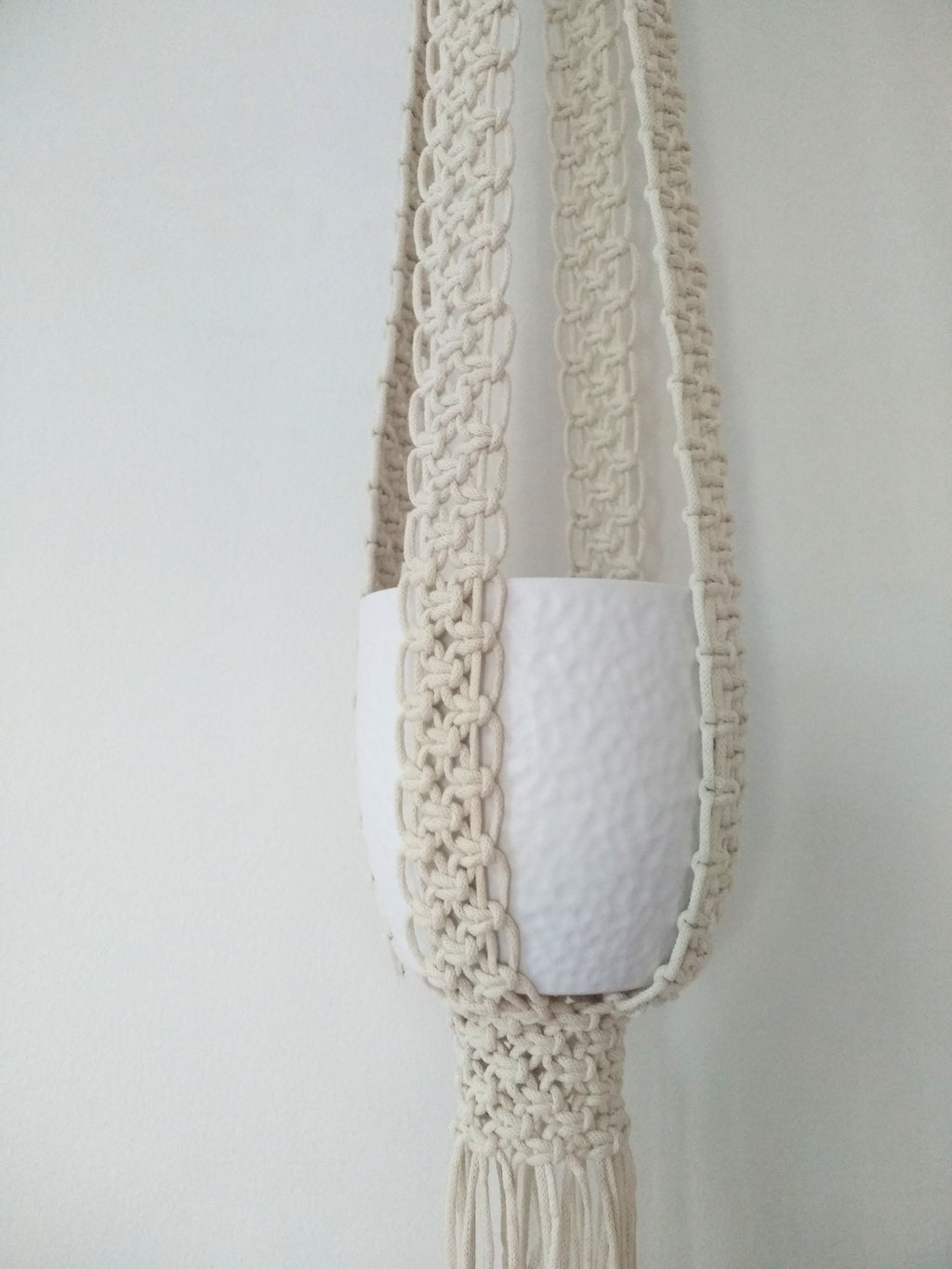 Macrame Plant Hanger-black Or Natural White Cotton Rope -macrame Shelf-candle Holder- Pot Hanger Or Macrame Hanging Table, No Tassel /fringe