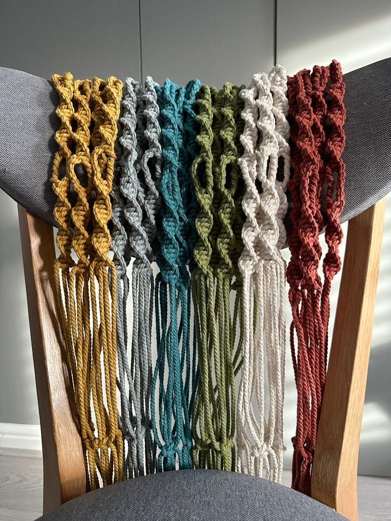 Macrame Plant Hanger, Modern And Minimalist Hanging Planter, Indoor Planter With Color Options, Eco Friendly Gift, Cotton