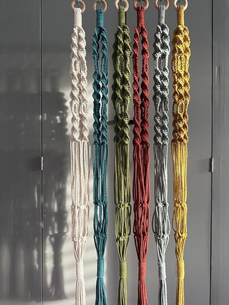 Macrame Plant Hanger, Modern And Minimalist Hanging Planter, Indoor Planter With Color Options, Eco Friendly Gift, Cotton