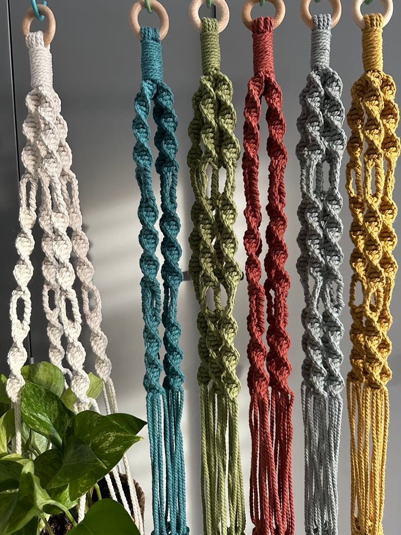 Macrame Plant Hanger, Modern And Minimalist Hanging Planter, Indoor Planter With Color Options, Eco Friendly Gift, Cotton