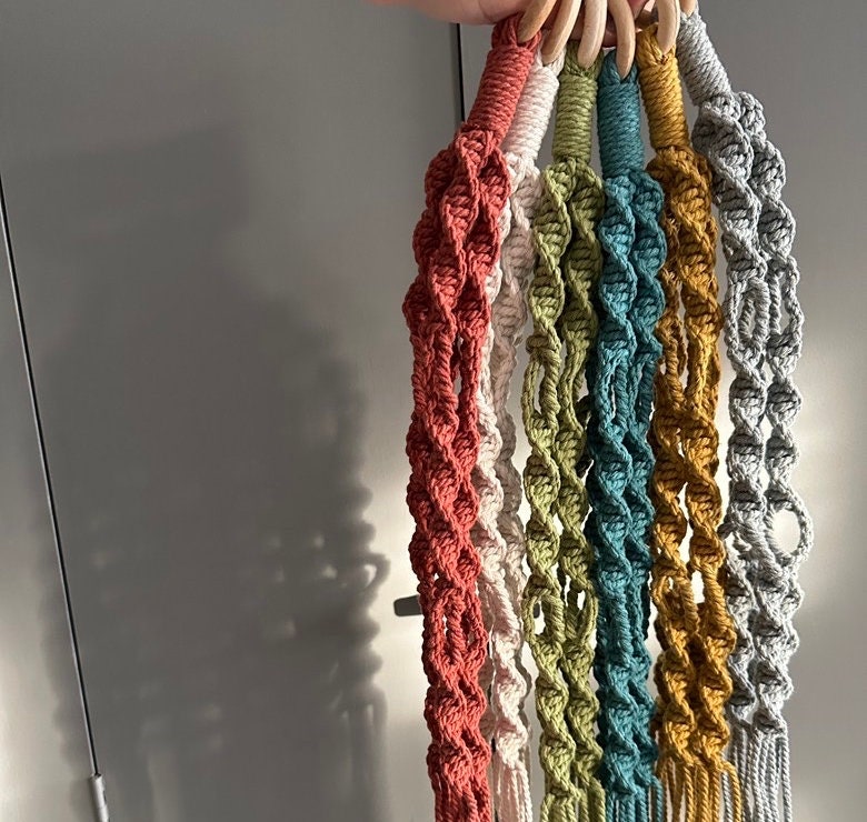 Macrame Plant Hanger, Modern And Minimalist Hanging Planter, Indoor Planter With Color Options, Eco Friendly Gift, Cotton