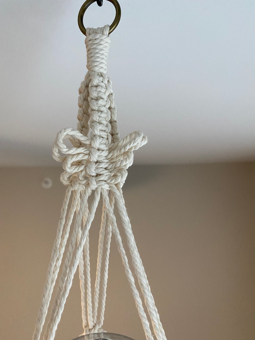 Macrame Terrarium Plant Hanger With Optional Terrarium Globe Included