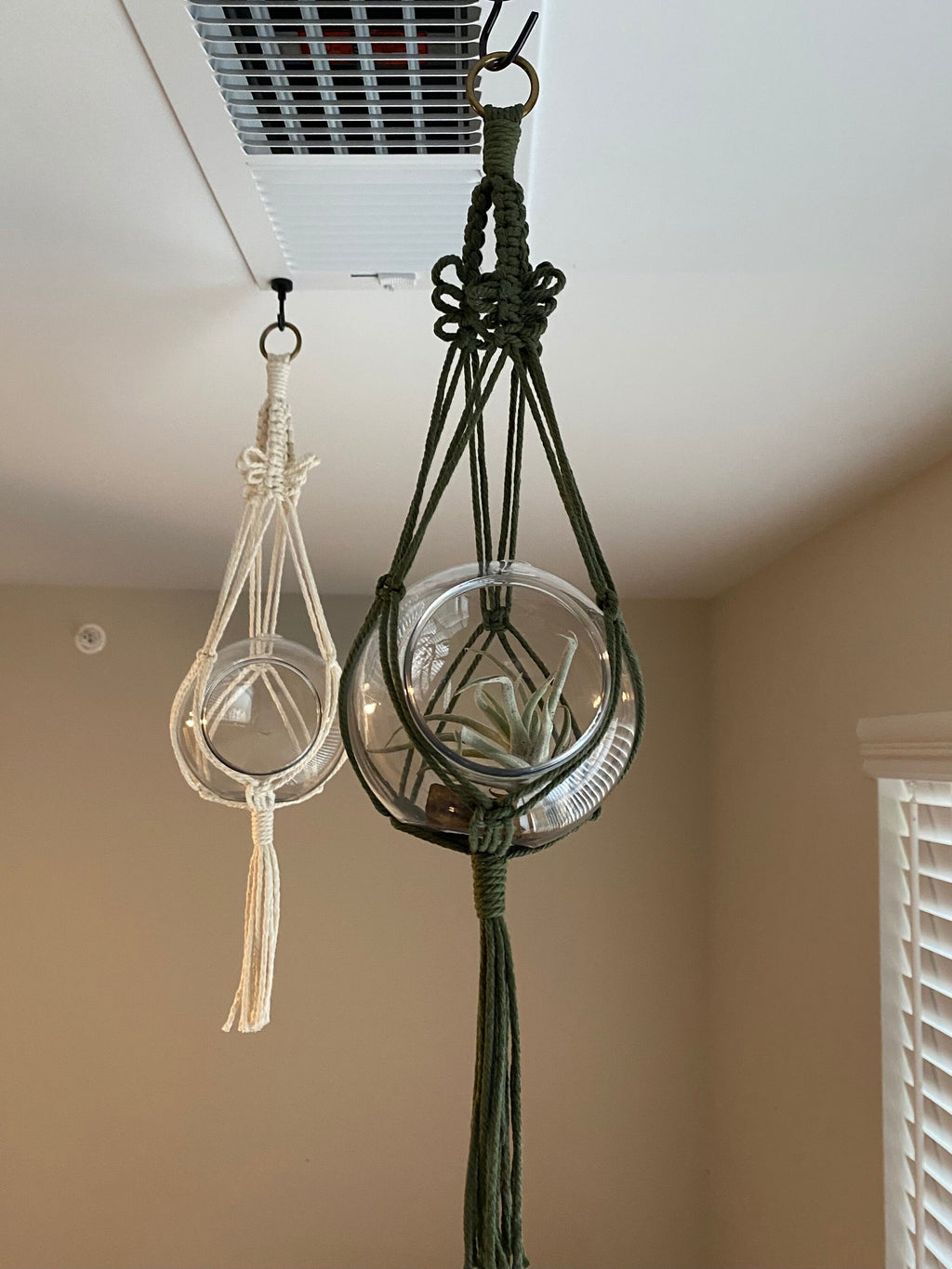 Macrame Terrarium Plant Hanger With Optional Terrarium Globe Included