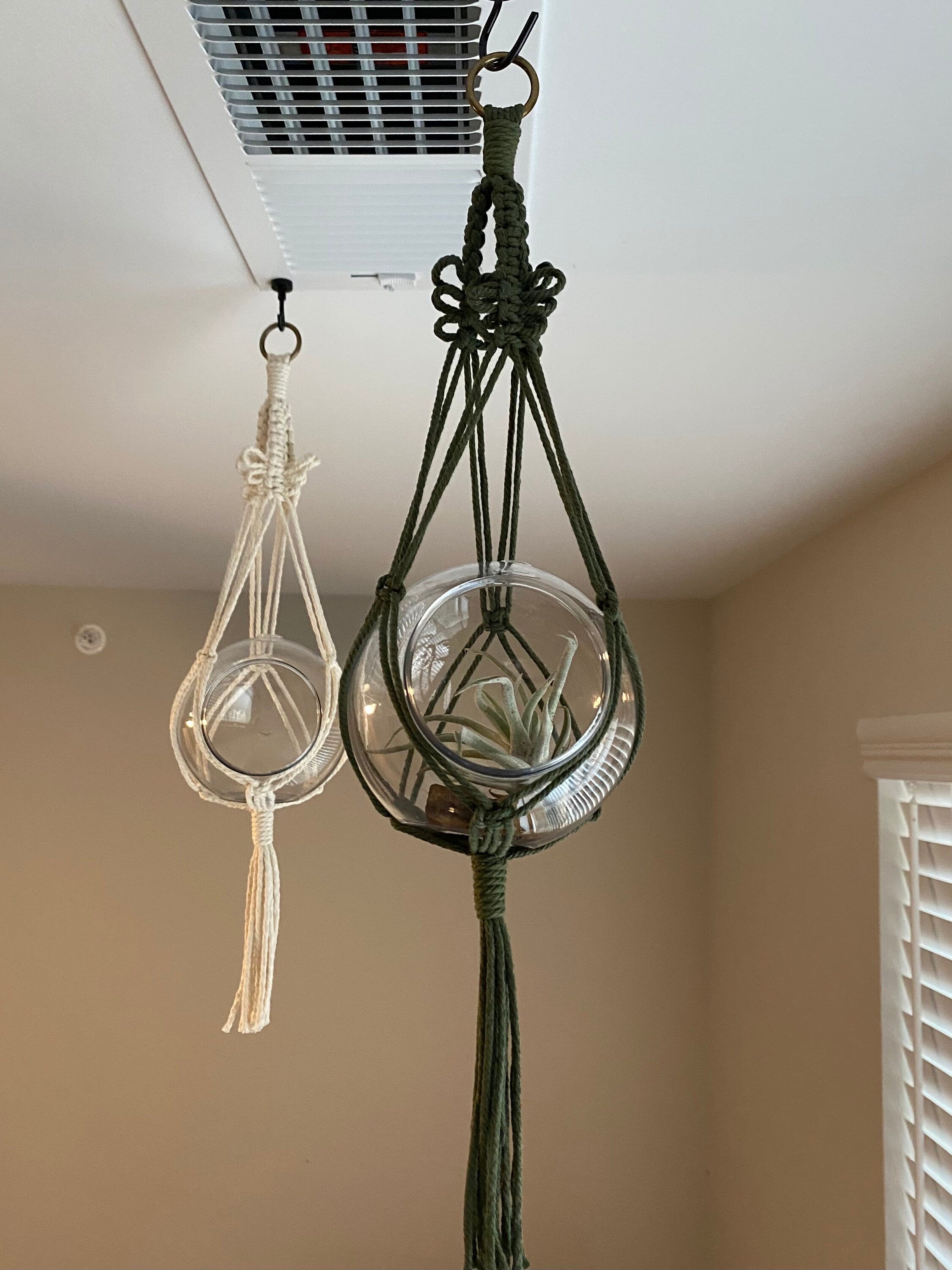 Macrame Terrarium Plant Hanger With Optional Terrarium Globe Included