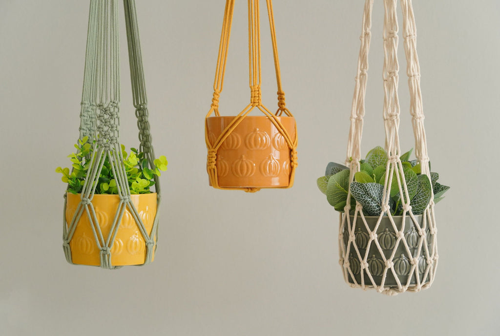 Tassel Free Plant Hanger, Gardener Gifts, Macrame Tassel Free, Hanging Plant Hanger, Home Office Decor, No Tassel Planter, Plant Holder I15