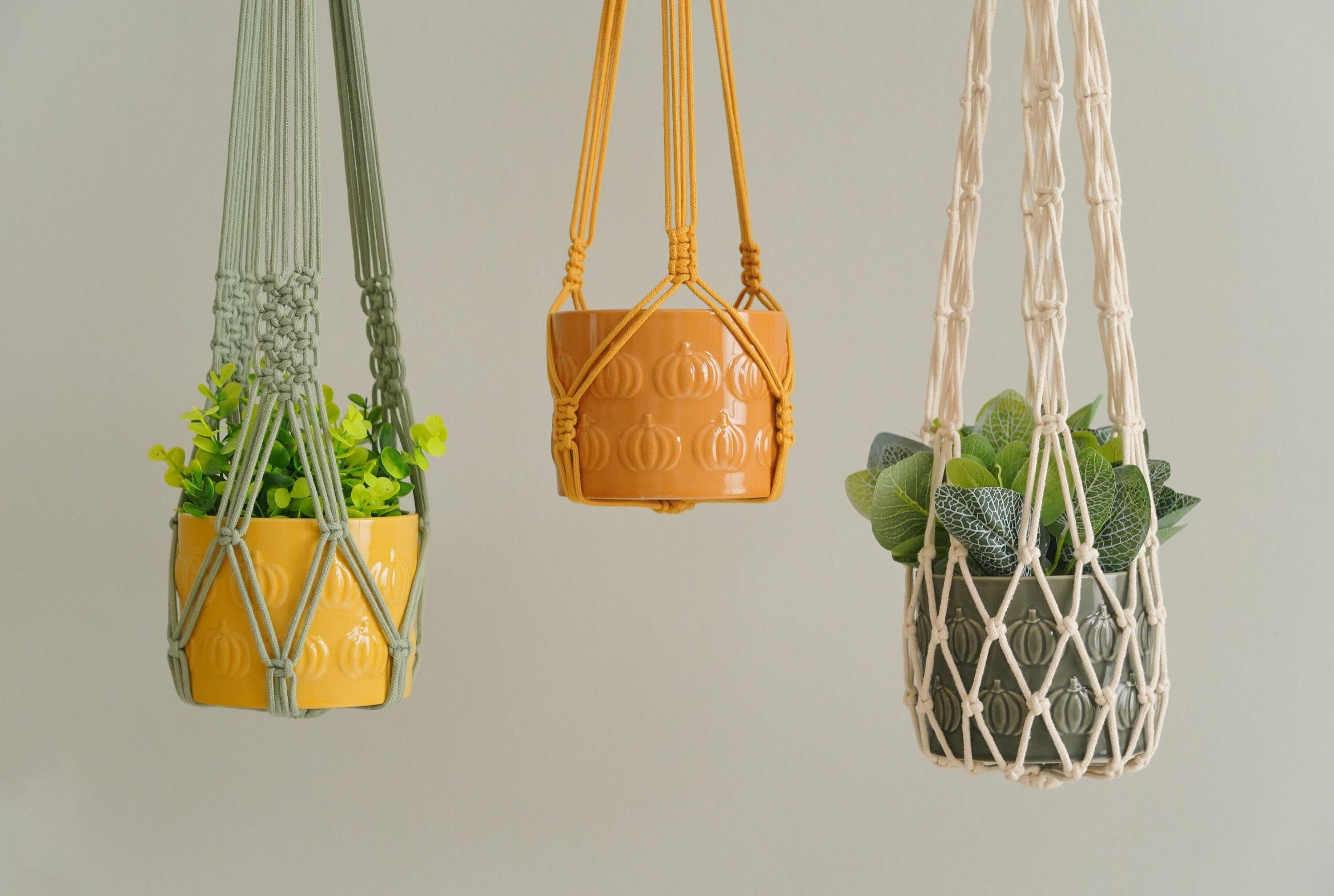 Tassel Free Plant Hanger, Gardener Gifts, Macrame Tassel Free, Hanging Plant Hanger, Home Office Decor, No Tassel Planter, Plant Holder I15