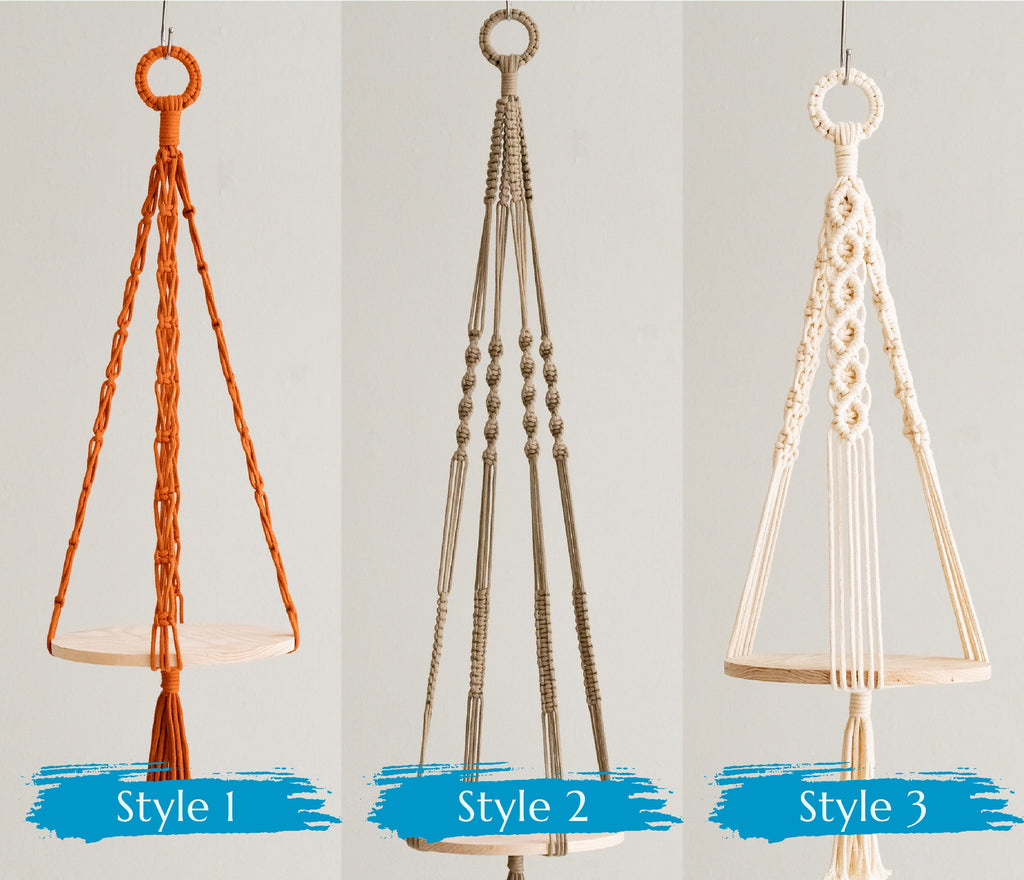 Macrame Plant Holder, Hanging Plant Shelf, Wooden Plant Hanger, Plant Hanger Macrame, Macrame Shelf, Ceiling Plant Holder S21