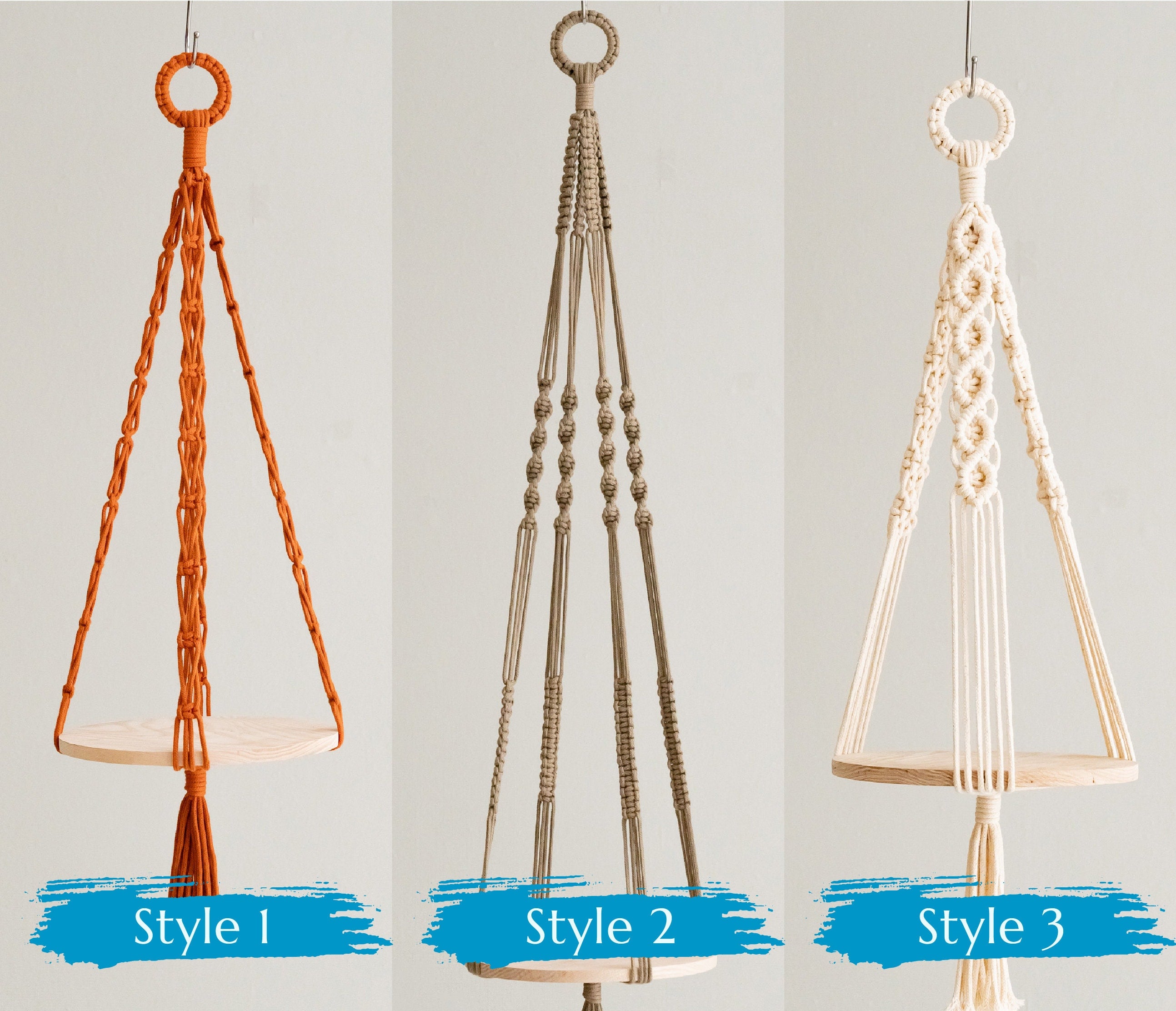 Macrame Plant Holder, Hanging Plant Shelf, Wooden Plant Hanger, Plant Hanger Macrame, Macrame Shelf, Ceiling Plant Holder S21