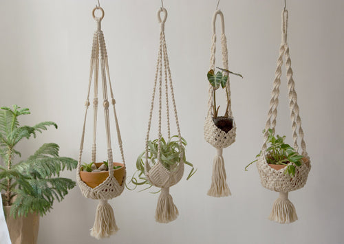 Boho Macrame Plant Hanger Large Hanging Planter Plant Holder Pot Hanger Hanging Basket Wall Planters, Plant Lover Gift, Indoor Garden