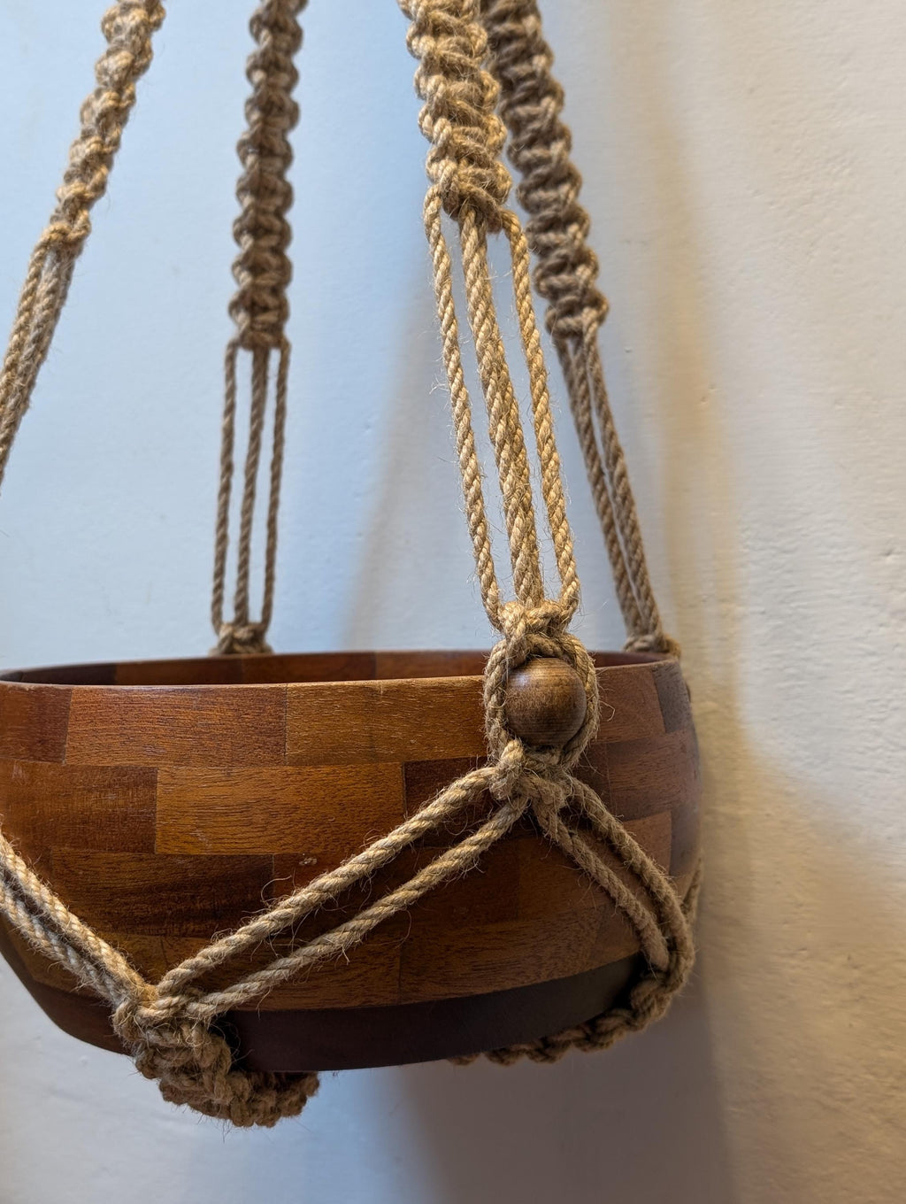 Jute Macrame Plant Hanger Tassel Free With Beads Rustic Pot Holder Housewarming Gift Inside Or Outside Use, Gift For Plant Lover