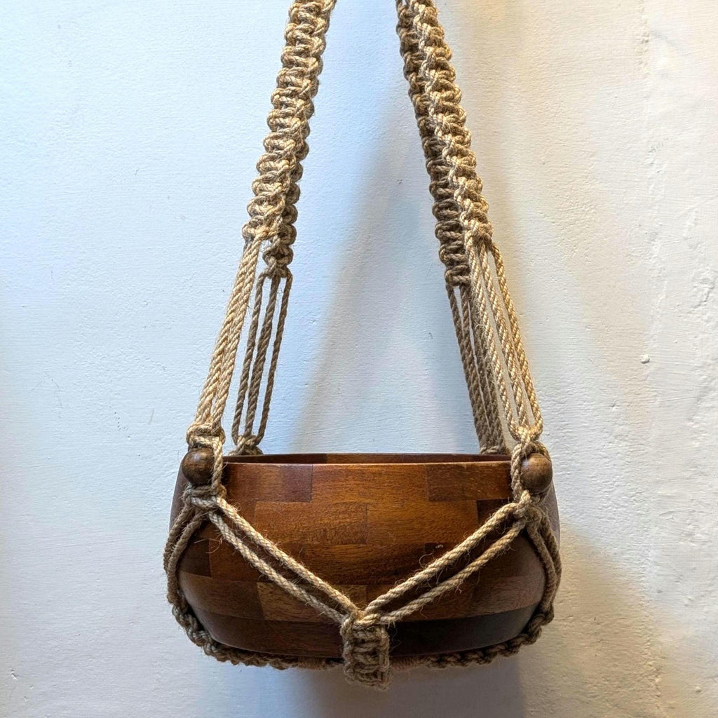 Jute Macrame Plant Hanger Tassel Free With Beads Rustic Pot Holder Housewarming Gift Inside Or Outside Use, Gift For Plant Lover