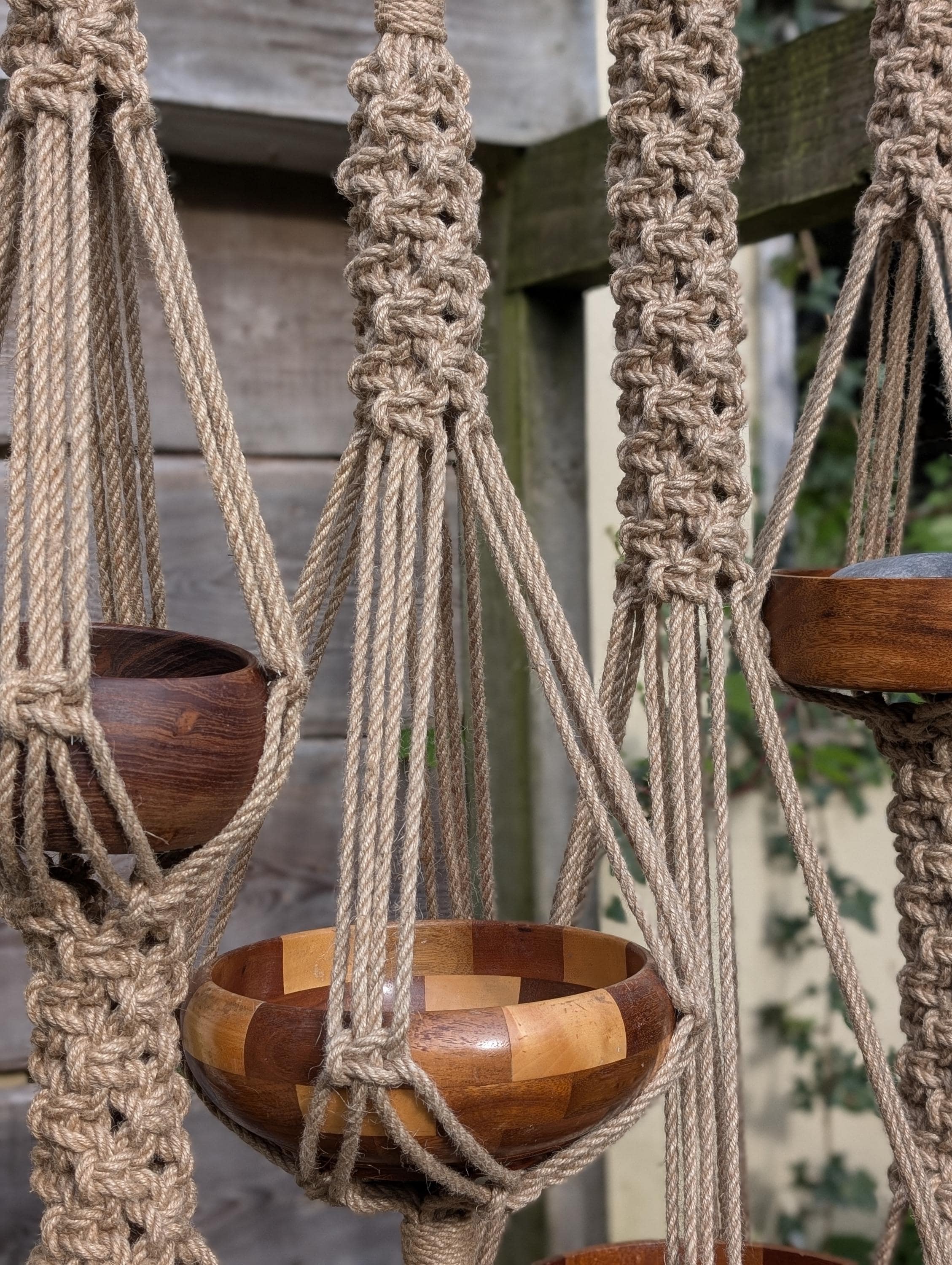 Large Macrame Plant Hanger For Big Pots | Chunky Natural Jute Hanging Planter | Rustic Statement Indoor Plant Holder | Handmade Uk