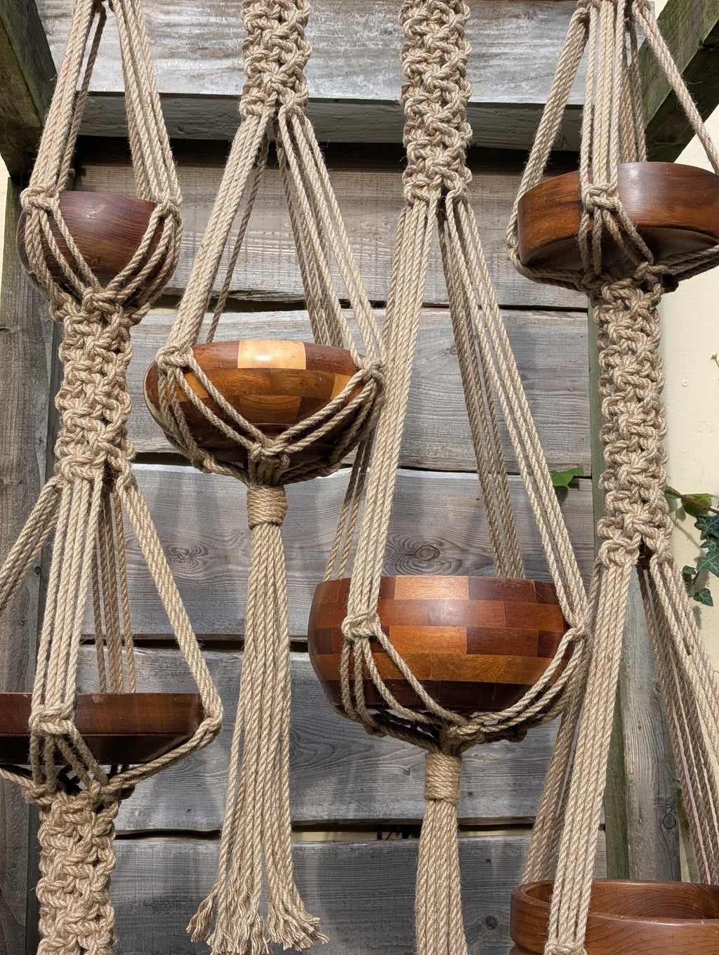 Large Macrame Plant Hanger For Big Pots | Chunky Natural Jute Hanging Planter | Rustic Statement Indoor Plant Holder | Handmade Uk