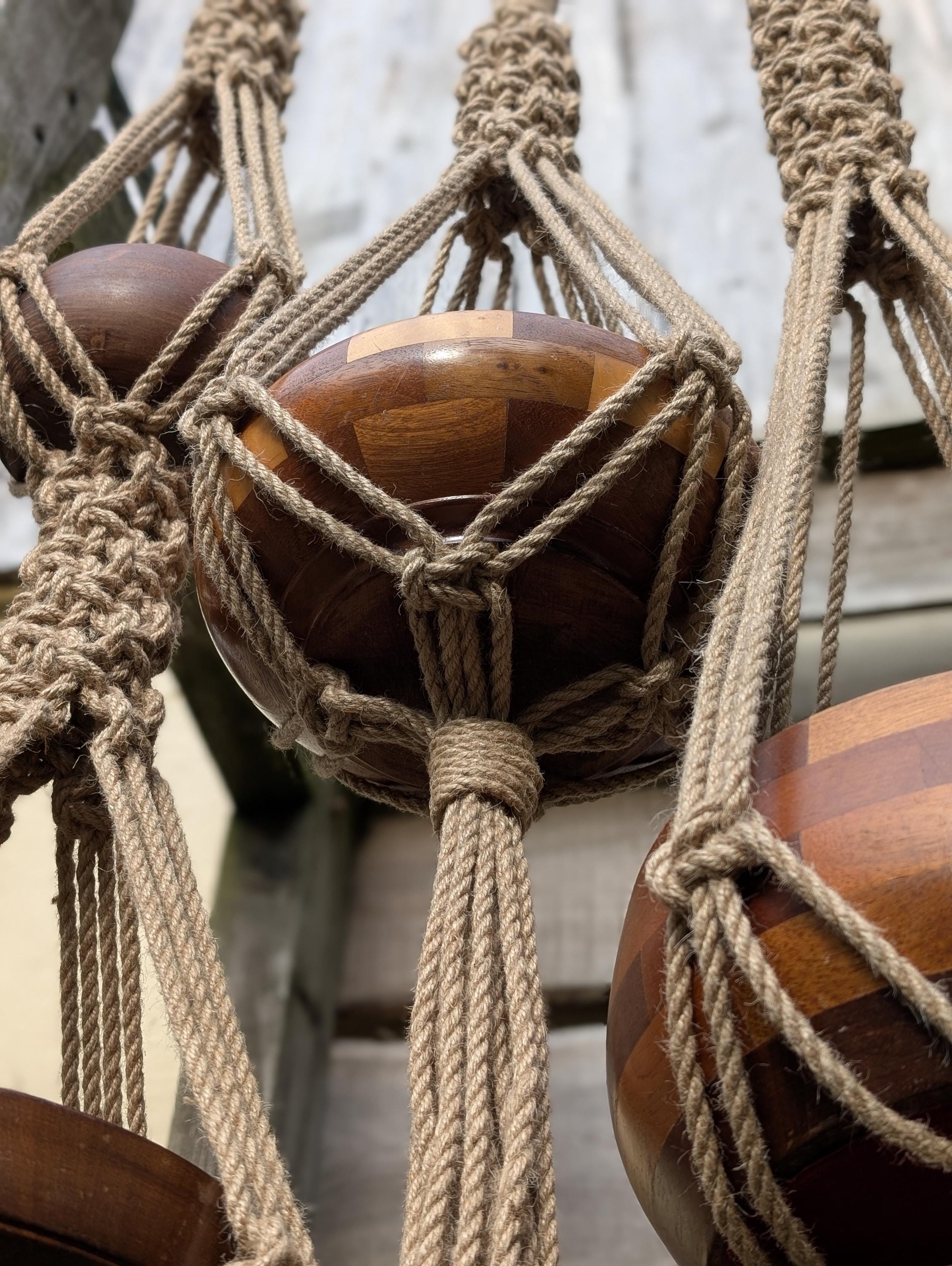 Large Macrame Plant Hanger For Big Pots | Chunky Natural Jute Hanging Planter | Rustic Statement Indoor Plant Holder | Handmade Uk