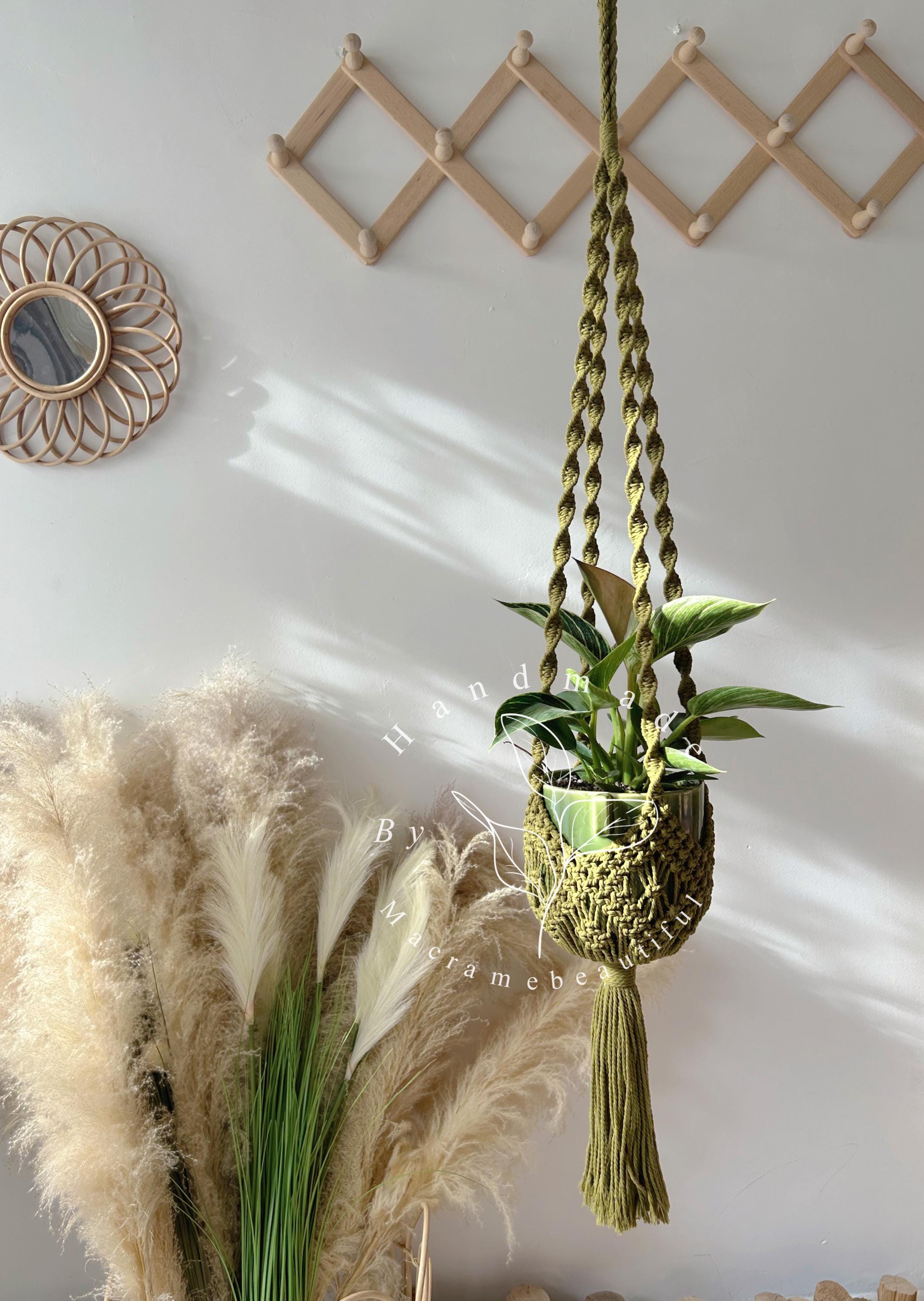 Boho Macrame Plant Hanger Large Hanging Planter Plant Holder Pot Hanger Hanging Basket Wall Planters, Plant Lover Gift, Indoor Garden