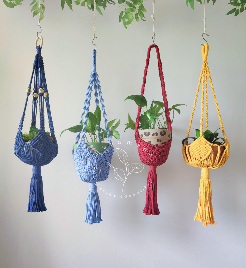 Boho Macrame Plant Hanger Large Hanging Planter Plant Holder Pot Hanger Hanging Basket Wall Planters, Plant Lover Gift, Indoor Garden